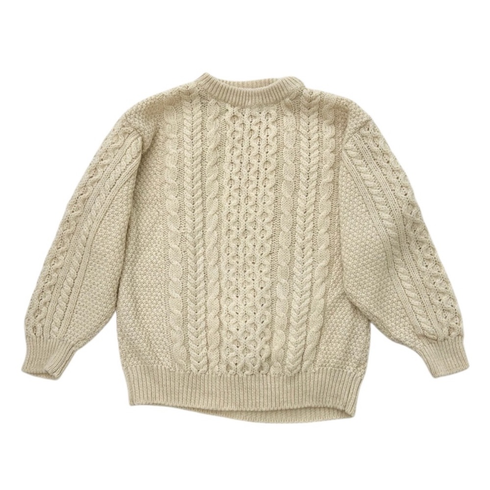 Classic Cable Knit Cream Sweater